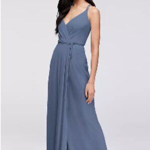 Mint Green Double-Strap Long Wrap Davids Bridal Dress